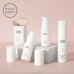 30ml 50ml Popular White Or Clear PET Material Round Straight Cosmetics Plastic Empty Bottle