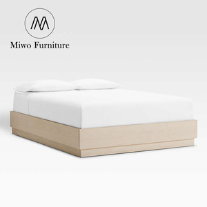 Appartement moderne avec chambre à coucher cadre de couleur noyer lit double hôtel king size panneau <span class=keywords><strong>latte</strong></span> chêne socle de la reine lit sans tête - Product Image 6