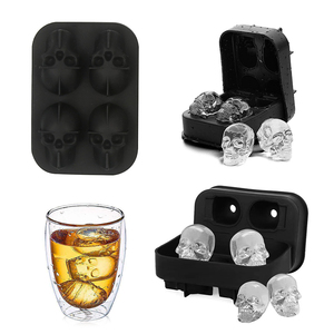4 Sâu Răng <span class=keywords><strong>Fancy</strong></span> Skeleton <span class=keywords><strong>Ice</strong></span> Ball Maker Khuôn Linh Hoạt 3D Silicon <span class=keywords><strong>Ice</strong></span> <span class=keywords><strong>Cube</strong></span> Khuôn Cranium Cho Whisky - Product Image 1