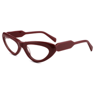 Montures optiques œil-de-chat noires brillantes de luxe en acétate épais, prêtes pour verres correcteurs, logo personnalisé OEM ODM