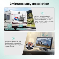 Écran tactile 10.1 ''enregistreur DVR sans fil moniteur 4CH énergie solaire caméra IR de secours magnétique pour camping-car/camion/attelage/remorque/Bus