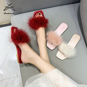 Nuovi Sandali Personalizzati 2025 con Piume di Struzzo per Sposa e Damigelle, Ciabatte in Pelliccia, Sandali in Pelle, Scarpe e Ciabatte - Product Image 6