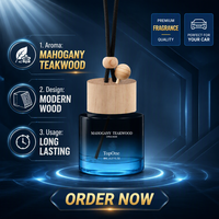 Diffuseur de parfum pour voiture TopOne Premium, bouteille suspendue, huile essentielle, bois d'acajou et de teck, parfum longue durée pour un style automobile haut de gamme