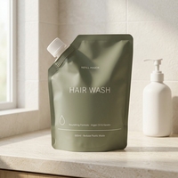 Pochette souple personnalisée de 500 ml avec bec verseur, résistante aux fuites, pour emballage de shampoing et produits capillaires
