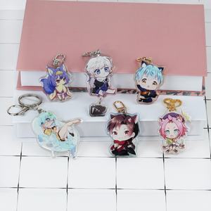Doble forma personalizada Resina epoxi transparente Dibujos animados Anime Acrílico Encantos Brillo Epoxi Llavero transparente. - Product Image 4