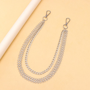 โซ่คาดเอวโลหะหลายชั้น สไตล์พังก์สีเงินทิเบต สำหรับใส่กับกางเกงยีนส์ในชีวิตประจำวัน - Product Image 3