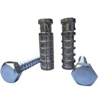 SANTIE 3/8 po. X 1-3/4 pouces Ancre de protection courte en alliage de zinc |   Avec des boulons à queue de 2 pouces, ensemble de 15 pièces, fabriqué en Chine