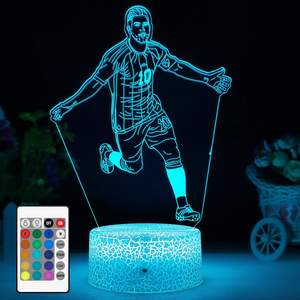 Lampe de table en forme de joueur de football Cristiano Ronaldo, lampe de chevet de football avec télécommande LED et éclairage RGB via application - Product Image 1