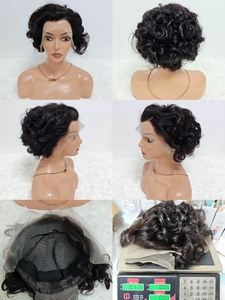Letsfly Promotion 20$ <b>Short</b> Cut <b>Wigs</b> 13x4 Lace Frontal <b>Wigs</b> 170 gram 11A Egg Roll 12inch 100% Human Hair <b>Wigs</b> Wholesale Stock - Product Image 4