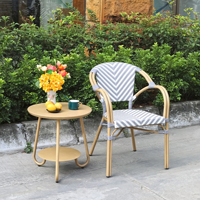 Chaise de bistrot français chaise de jardin en rotin extérieur meubles Paris cour café chaise de salle à manger en plein air