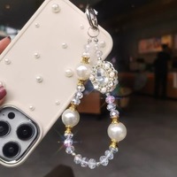 Filles Bijoux Téléphone Charme Sangle Lanière Perle Bracelet pour iPhone 17 pour Samsung S25 S26 Sangle Accessoires Corde Suspendue