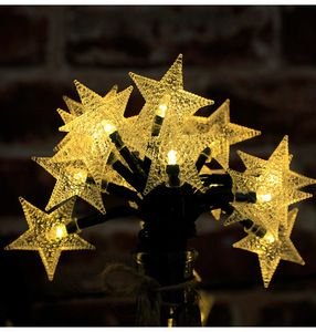 Luz de cadena de estrellas solares LED Festival de <span class=keywords><strong>Navidad</strong></span> puesto de mercado nocturno <span class=keywords><strong>luces</strong></span> de Ambiente de camping <span class=keywords><strong>luces</strong></span> decorativas de balcón - Product Image 2
