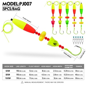 Flotteur de <span class=keywords><strong>pêche</strong></span> vertical en PVC <span class=keywords><strong>à</strong></span> longue portée et longue queue avec hameçon rond pour <span class=keywords><strong>la</strong></span> <span class=keywords><strong>pêche</strong></span> en bateau en mer - Product Image 6