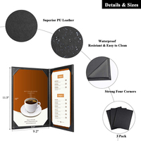 Porte-menu en cuir personnalisé, imperméable, pour hôtel, restaurant, dossier de menu