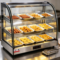 Armoire chauffante pour aliments en acier inoxydable CH-4D, buffet électrique chauffant, présentoir chauffant pour restaurant, cuisine, service de traiteur