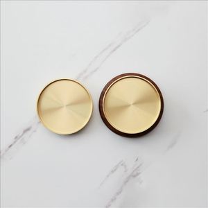 Sous-verre classique, minimaliste et minimaliste en laiton + bois, pour tasse de thé en métal, Style européen