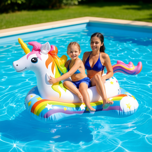 Flotador inflable de unicornio Intex de 163x86 cm para niños y adultos, flotador para piscina con diseño de arcoíris - Product Image 2