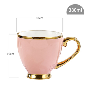 Ensemble tasse turque en céramique personnalisée avec soucoupe glaçure colorée bord or de luxe porcelaine espresso cappuccino café lait tasse à thé - Product Image 6