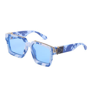 Lunettes de soleil carrées surdimensionnées serties de diamants, argentées, unisexes, protection UV400, verres en PC, monture en plastique et métal, ZS86229 - Product Image 5