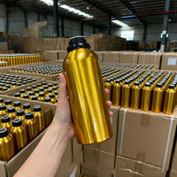 Botellas de Perfume de Aluminio con Recubrimiento Epóxico de Alta Calidad, 250ml 500ml, para Aceites Esenciales, Negras, con Tapón de Rosca Antirrobo