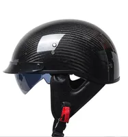 Coque de casque de moto demi-face en fibre de carbone résistante aux chocs, moulée par injection haute résistance pour la protection de sécurité des motards