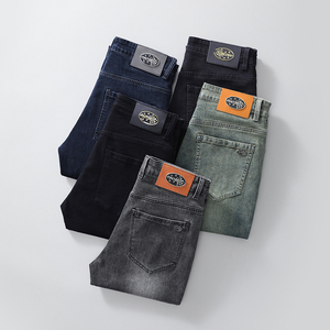Jeans haut <span class=keywords><strong>de</strong></span> gamme pour hommes, coupe droite, pour le printemps et l'automne, nouvelle collection 2026, élastiques, décontractés, longs, production d'usine - Product Image 1