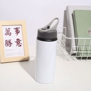 Botellas de agua de aluminio Prosub de 500 ml para deportes y viajes, vasos de sublimación en blanco de 17 oz con tapas y pajitas para excursiones al aire libre y agua hirviendo - Product Image 3