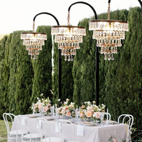 Lustre en cristal de luxe contemporain pour l'éclairage extérieur de mariage, élégant luminaire suspendu décoratif pour mariages et événements