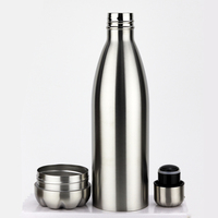 Bouteille d'eau en acier inoxydable, double paroi, anti-fuite, forme Unique, 17oz, 750ml, avec compartiment de rangement