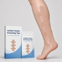 Pita Kinesiologi Pra-Potong 30cmX13.7cm Pita Otot Tendon Achilles Pita Penopang Otot Tahan Air Elastis Pita Olahraga Bernapas