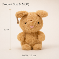 Peluche Lapin Super Douce à Poils Courts 20cm, Rembourrée en Coton PP, Poupée à Poils Bouclés pour Assortiment de Magasin de Cadeaux et Vente au Détail