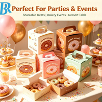 Boîte à donuts personnalisée avec logo, emballage pour donuts mochi, boîte à gâteaux, boîte à pâtisserie, boîte à biscuits, boîte à donuts sucrés pour boulangerie.