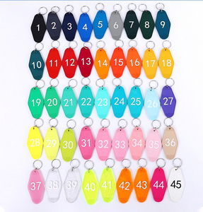 Porte-clés d'hôtel en ABS personnalisé Porte-clés et mousquetons promotionnels en plastique acrylique Porte-clés vierge de votre conception pour hôtels et motels - Product Image 1