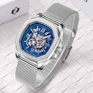 Relojes de pulsera de acero inoxidable con logotipo personalizado de alta calidad, reloj de mano mecánico automático de oro rosa de lujo para mujer - Product Image 6