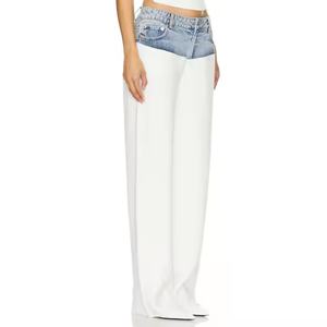 Nuevo Conjunto de Mezclilla para Mujer: Top Corto sin Tirantes con Escote Sexy y Jeans de Pierna Ancha de Talle Alto con Lavado Ácido - Product Image 5