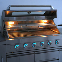 Gril à gaz de style moderne pour les fêtes en plein air Offre Spéciale la cuisine avec réfrigérateur et armoire pour la cuisson au barbecue