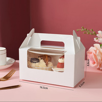 Emballage pour gâteau artisanal en forme de coupe ou de tranches, carton ivoire, boîte à gâteau transparente, fabricant 1 ou 2 cupcakes