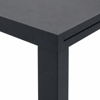 Table à manger carrée extensible noire mate, mobilier moderne pour café en plein air, patio, jardin, restaurant, bistrot