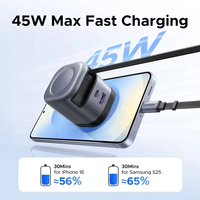 UGREEN 45W GaN Charger Kabel Charger Retractable UFCS PPS QC untuk iPhone 16 15Pro Samsung S25 iPad Macbook PD 3.0 Pengisi Daya Cepat