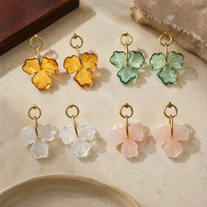 Pendientes de Resina Multicolor con Flores Estilo Retro Francés, Diseño Único y Exclusivo, Joyería Floral Exagerada para Oreja, Otros Pendientes de Moda - Product Image 5