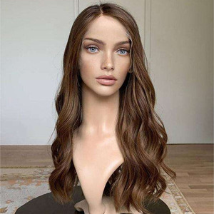<span class=keywords><strong>Peluca</strong></span> de Cabello Europeo 100% con Base de Encaje, Forro de Seda, HD, Marrón Balayage, Nudo Único, <span class=keywords><strong>Peluca</strong></span> con Frente de Encaje para Mujeres con Pérdida de Cabello - Product Image 2