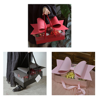 Boîte cadeau en PVC personnalisée en gros avec nœud et fleur, boîte d'emballage transparente pour fruits, boîte cadeau de Noël pour la Saint-Valentin