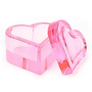 Nail Liquid Cup Monomer Heart Crystal Nail Dappen Dish Pink Dappen Dish Nails Glass Dappen Dish With Lid