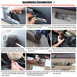 Coppia Auto Pannelli Porta Anteriore In Pelle Bracciolo Copertura Per <span class=keywords><strong>Honda</strong></span> <span class=keywords><strong>CRV</strong></span> 2007 2008 2009 2010 2011 2012 Nero/Beige/Grigio - Product Image 5