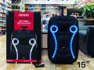 ZQS15102 Rechargeable Sans Fil Offre Spéciale <span class=keywords><strong>Portable</strong></span> <span class=keywords><strong>15</strong></span> <span class=keywords><strong>pouces</strong></span> Karaoké Dj Haut-Parleur Avec Lumière Led - Product Image 4