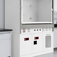 Hotte de laboratoire en acier résistante aux produits chimiques avec prises électriques et base de rangement pour laboratoire