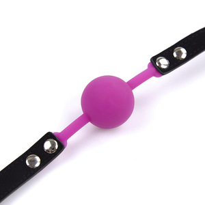 Cintura in morbida pelle bocca aperta bavaglio bondage sessuale palla in silicone schiavo fetish per coppie BDSM - Product Image 6