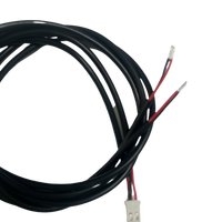 Rangkaian Kabel Konektor 2 Pin Kustom OEM, Kabel Berjaket Hitam 2 Inti dengan Terminal Berujung Crimp (Kabel Merah/Putih)