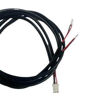 OEM 定制 2 针连接器线束电缆组件，2 芯黑色护套电缆，带压接端子（红/白线） - Product Image 6