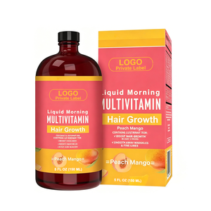 Venta al por mayor de fábrica: Líquido oral multivitamínico antioxidante para el crecimiento del cabello con biotina 10000mcg y vitamina D en gotas, 150ML - Product Image 1